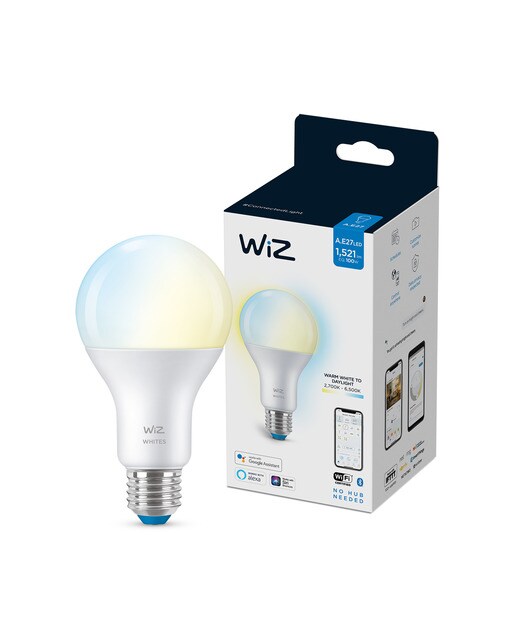 Imagem 0 de Lâmpada Inteligente Regulável WiZ LED Branca A67 100W E27 WiFi e Bluetooth