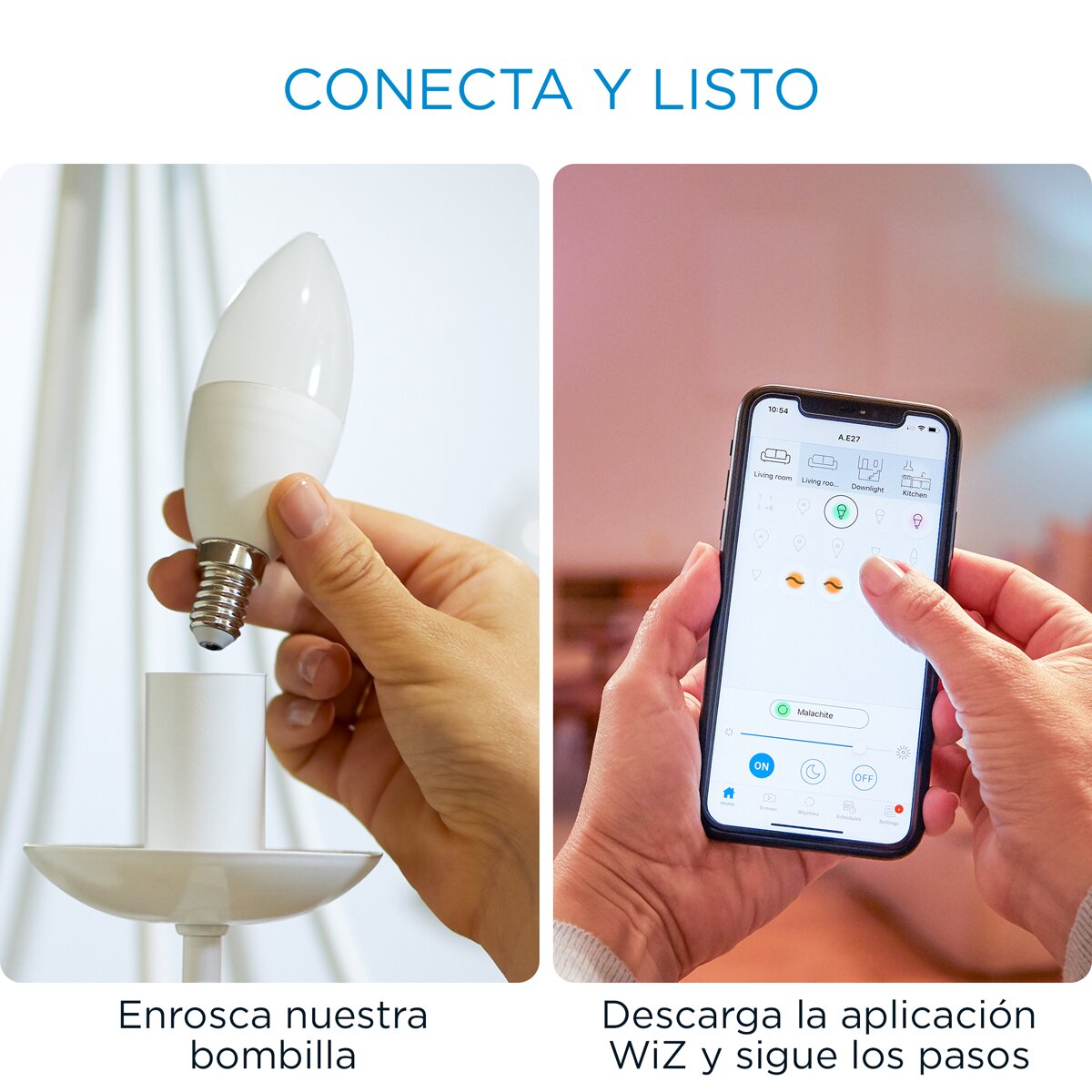 Lâmpada Inteligente Regulável WiZ Vela LED Cores 40W E14 WiFi e Bluetooth 3
