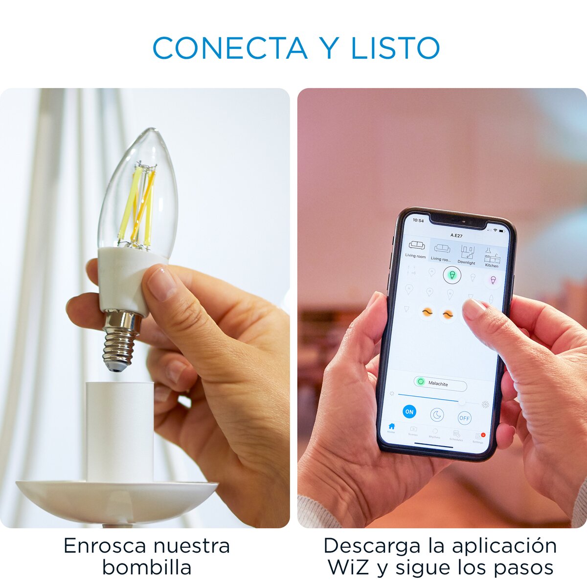 Bombilla inteligente WiZ LED Filamento Regulable Blancos Vela 40W E14 WiFi 3