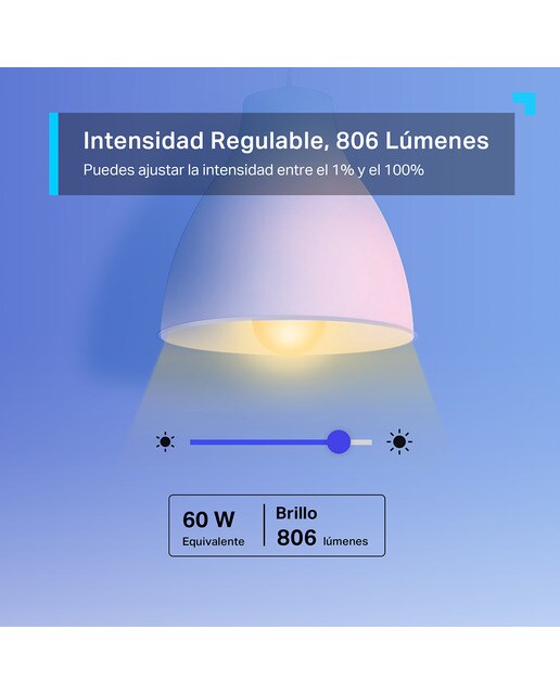 Bombilla LED inteligente TP-Link Tapo L530E, RGB, WiFi, 806Lm, Control por voz, Brillo regulable Multicolor Multicolor-4