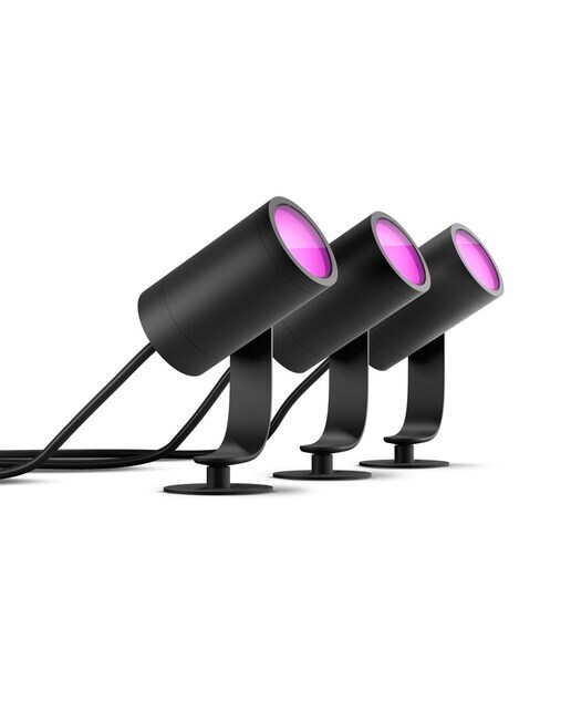 Pack de tres focos para exteriores Philips Hue Lily White and Color Ambiance