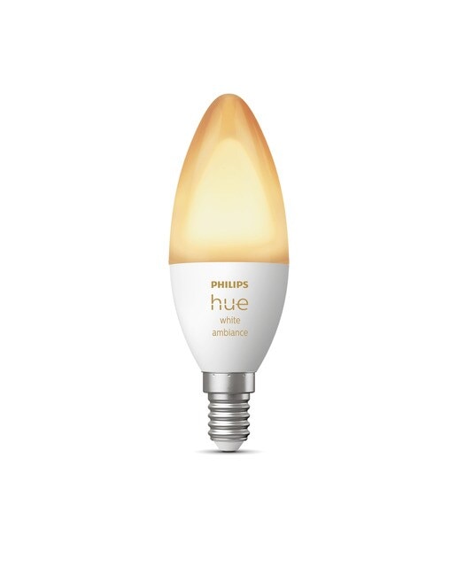 Lâmpada LED Philips Hue White e Ambiance, vela B39 E14 4