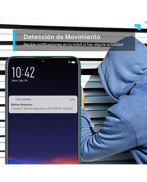 Cámara de Vigilancia Tapo TC60, 1080p, Visión nocturna, Detección movimiento, WiFi Blanco-4