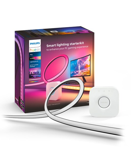 Imagen 0 de Kit de inicio Tira de luces LED Philips Hue Play Gradient para PC - 24-27" + Hue Bridge
