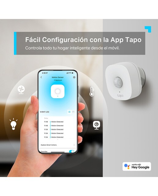 Sensor de movimiento inteligente Tapo T100 Blanco-10