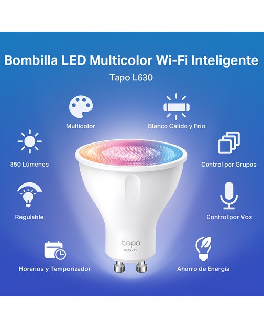 Lâmpada Led Multicolor Wi-Fi GU10 Branco-11