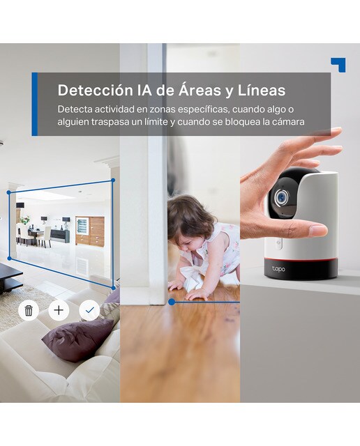 Cámara de vigilancia TP-Link Tapo C225, rotación 360º, 2K QHD, detección Inteligente IA de personas, mascotas y vehículos, visión nocturna Blanco-4