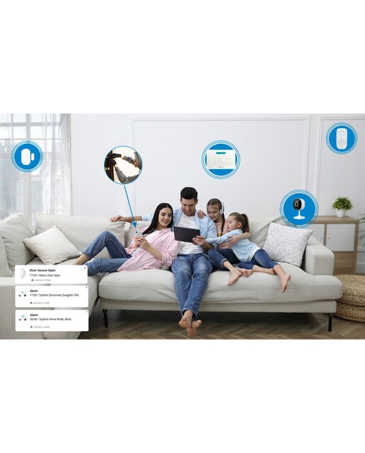 Kit de alarma Wi-Fi + GSM Nivian NVS-A6WG-U1 Blanco / Negro-5