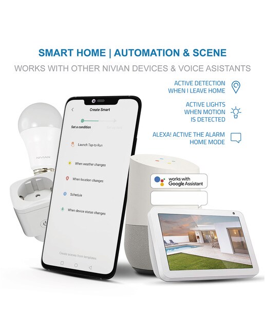 Kit de alarma Wi-Fi + GSM Nivian NVS-A6WG-U1 Blanco / Negro-7