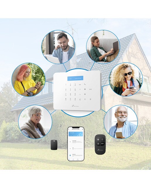 Kit de alarma Wi-Fi + GSM Nivian NVS-A6WG-U1 Blanco / Negro-8