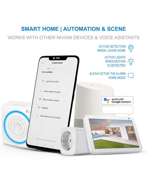 Kit de alarma Wi-Fi Nivian NVS-ALARM1-W Blanco / Negro-5
