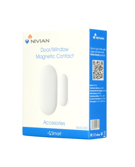 Contacto magnético para puerta o ventana Nivian NVS-D3D-U1 Blanco-5