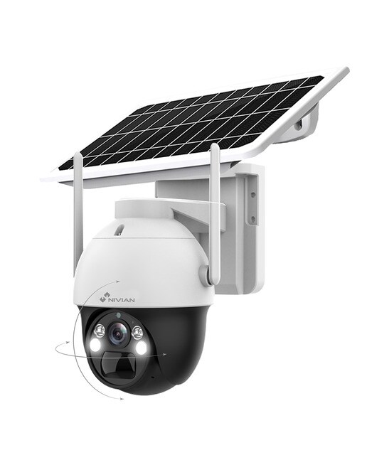 Imagen 0 de Cámara 4G motorizada para exterior Nivian NV-CAM02S-SOLAR4G, con batería y panel solar