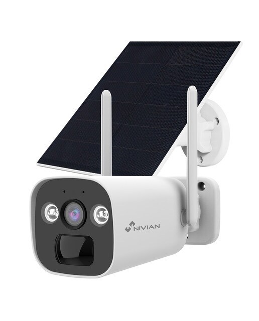 Cámara 4G para exterior Nivian NV-CAM01-SOLAR4G, con batería y panel solar