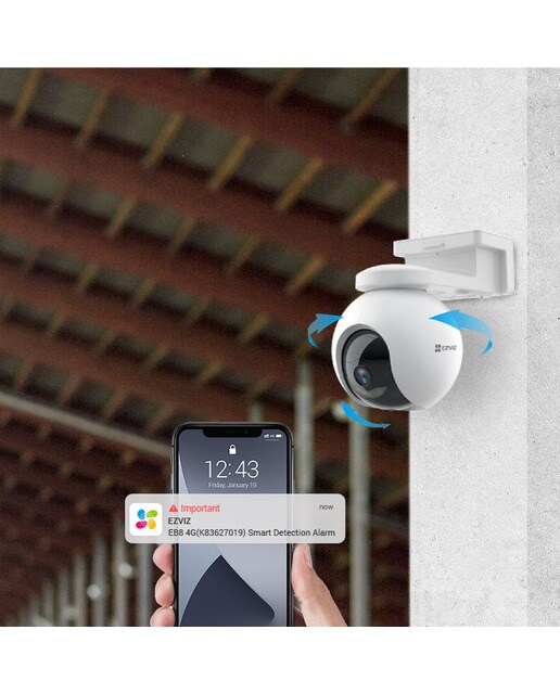 Cámara de vigilancia exterior 360º EZVIZ EB8 con batería 4G LTE Blanco-10