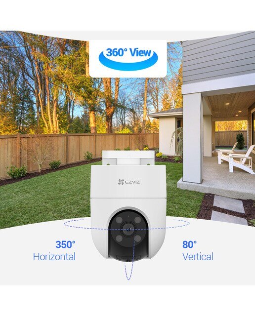 Câmara IP de Vídeo Vigilância Exterior EZVIZ H8c Rotativa 360º 2K Branco-5