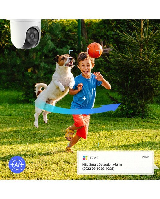 Câmara IP de Vídeo Vigilância Exterior EZVIZ H8c Rotativa 360º 2K Branco-7