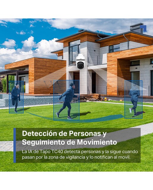 Cámara de vigilancia IP Tapo TC40, 1080p, Visión nocturna, Exterior IP65, Detección inteligente IA, 360º Blanco Blanco-6