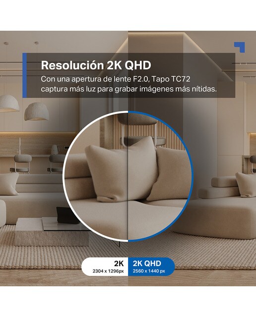 Câmara de Vigilância IP Tapo TC72 , 2K QHD, Visão Noturna, Deteção Inteligente de IA, 360° Branco-3