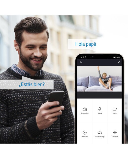 Cámara de vigilancia para interior Nivian IPC-IS5 360º, WiFi, 4MP, Half 4K, Detección Humana IA y Auto-Tracking Blanco-4