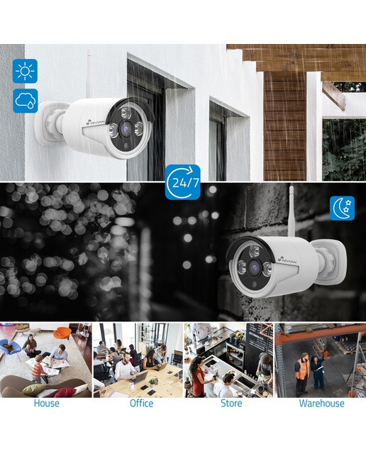 Cámara de vigilancia exterior Nivian IPC-0H3-L Motorizada, WiFi, Half 4K, Detección Humana AI y Autotracking Blanco-4
