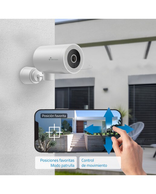 Cámara de vigilancia exterior Nivian IPC-0H3-L Motorizada, WiFi, Half 4K, Detección Humana AI y Autotracking Blanco-5