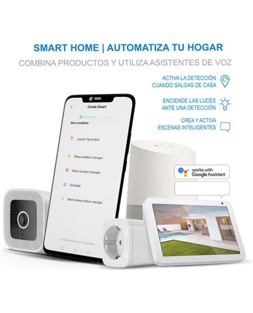 Cámara de vigilancia exterior Nivian IPC-03-L WiFi, Half 4K, Detección de Humanos AI Blanco-3