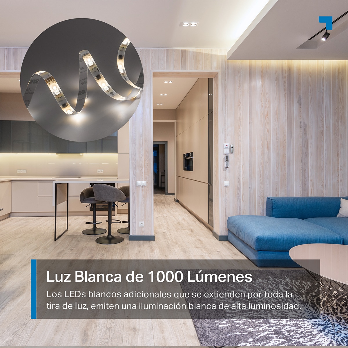 Tira LED Inteligente Multicolor Tapo L930-5, 5m, 150 LEDs Color + 150 Blancos, 16 Millones de Colores, 50 Zonas Independientes, Horario y Temporizador Multicolor-3