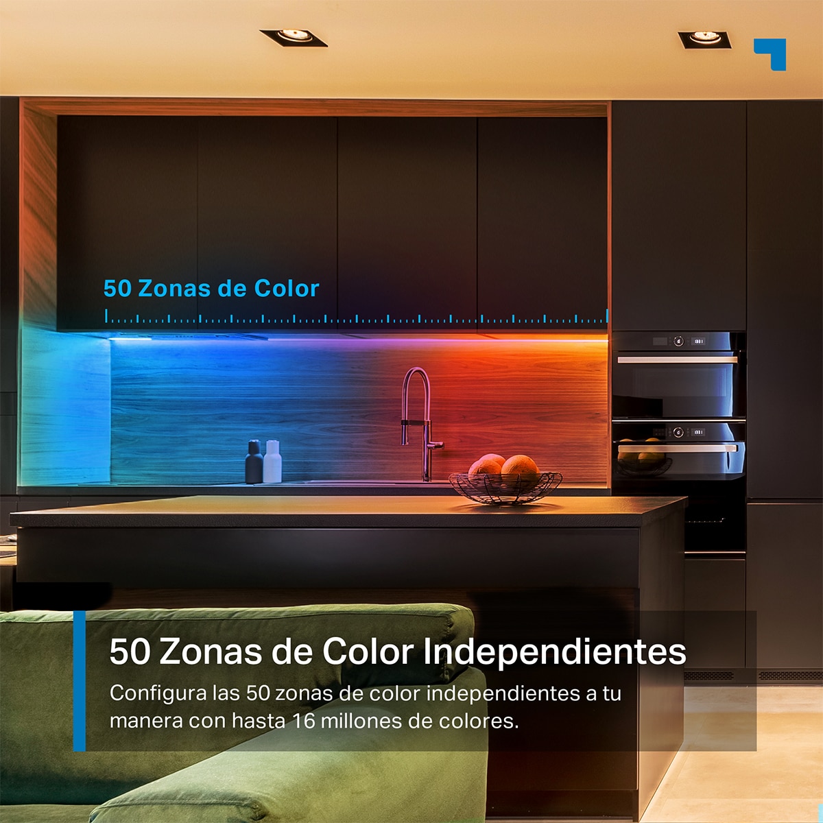 Tira LED Inteligente Multicolor Tapo L930-5, 5m, 150 LEDs Color + 150 Blancos, 16 Millones de Colores, 50 Zonas Independientes, Horario y Temporizador Multicolor-4