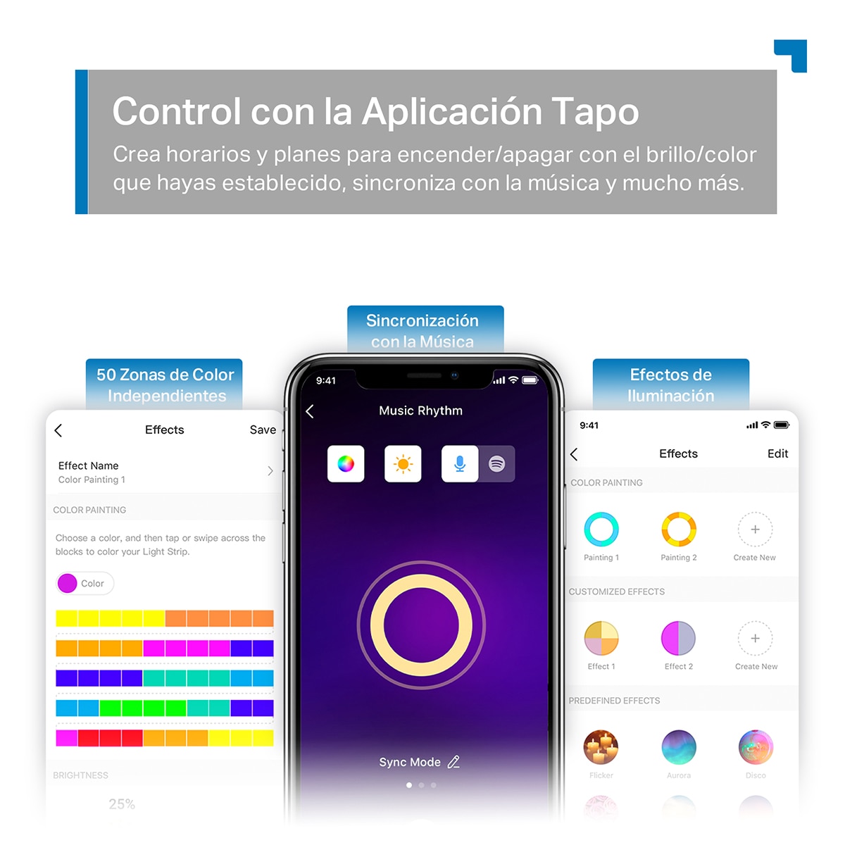 Tira LED Inteligente Multicolor Tapo L930-5, 5m, 150 LEDs Color + 150 Blancos, 16 Millones de Colores, 50 Zonas Independientes, Horario y Temporizador Multicolor-7