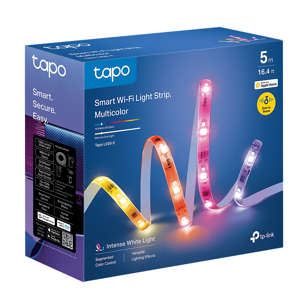 Tira LED Inteligente Multicolor Tapo L930-5, 5m, 150 LEDs Color + 150 Blancos, 16 Millones de Colores, 50 Zonas Independientes, Horario y Temporizador Multicolor-8