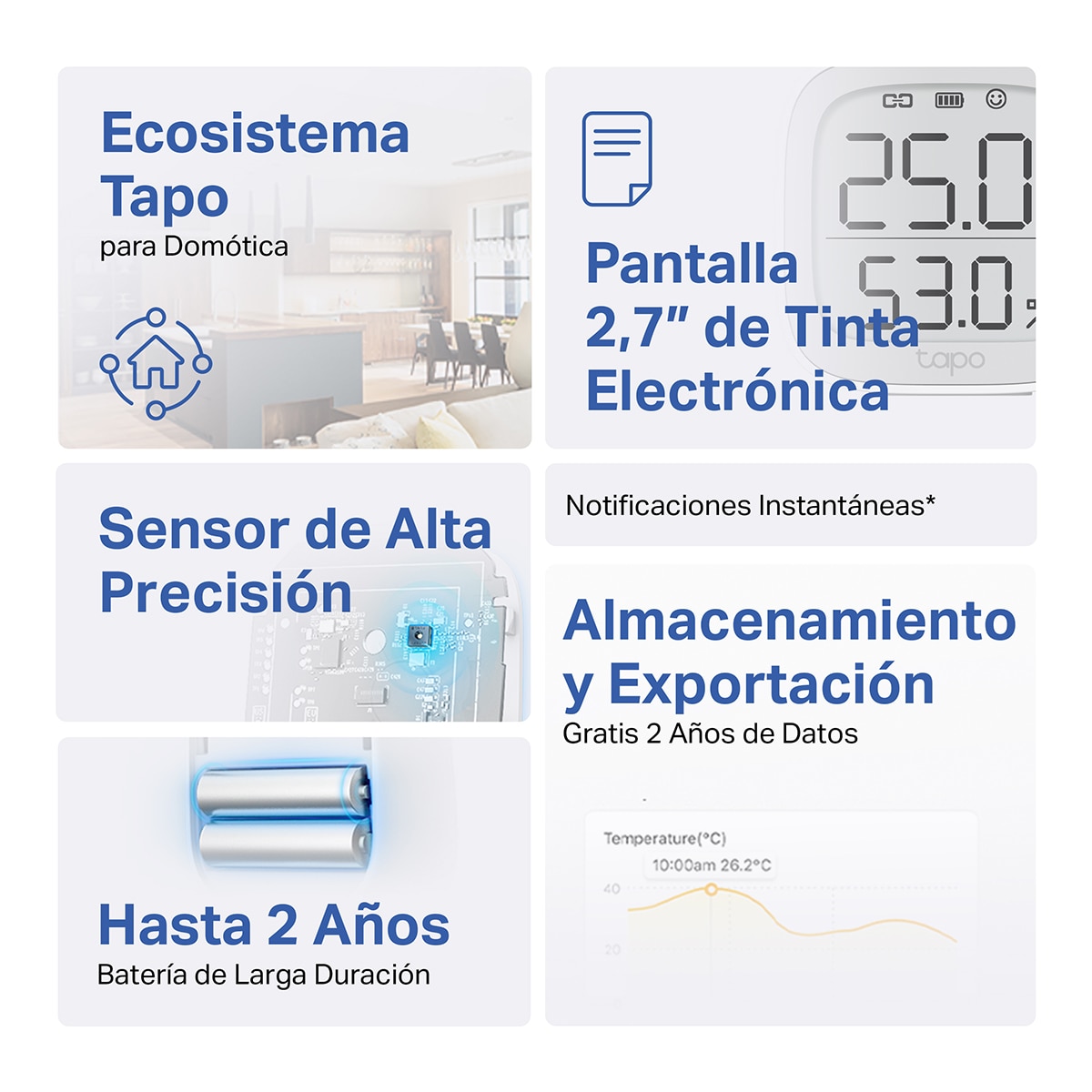 Sensor de Temperatura y Humedad Inteligente Tapo T315 Blanco-2