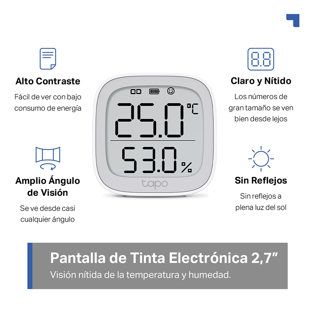 Sensor de Temperatura y Humedad Inteligente Tapo T315 Blanco-4
