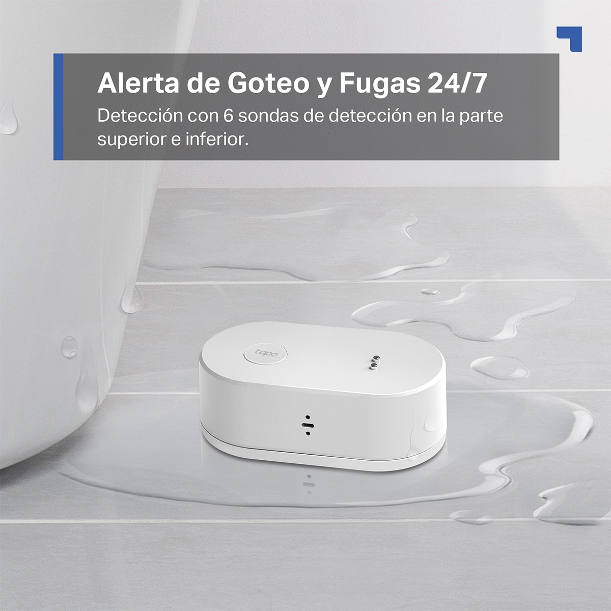 Sensor de Fugas de Agua Inteligente Tapo T300, Alerta de Goteo y Fuga, IP67, Alarma de hasta 90dB Blanco-4