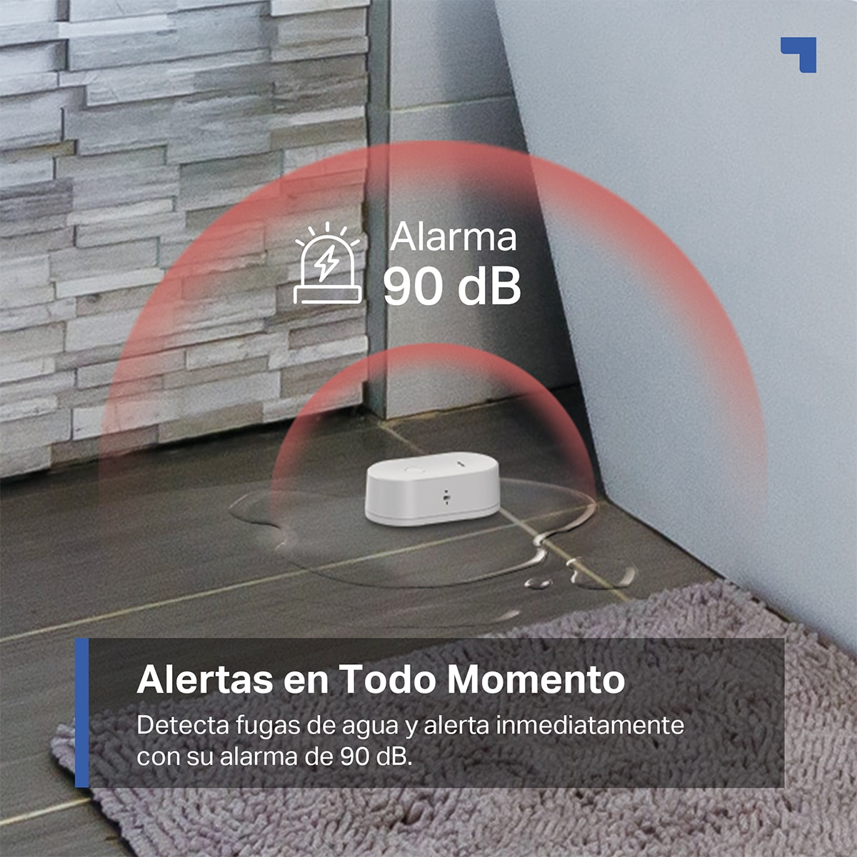 Sensor de Fugas de Agua Inteligente Tapo T300, Alerta de Goteo y Fuga, IP67, Alarma de hasta 90dB Blanco-5