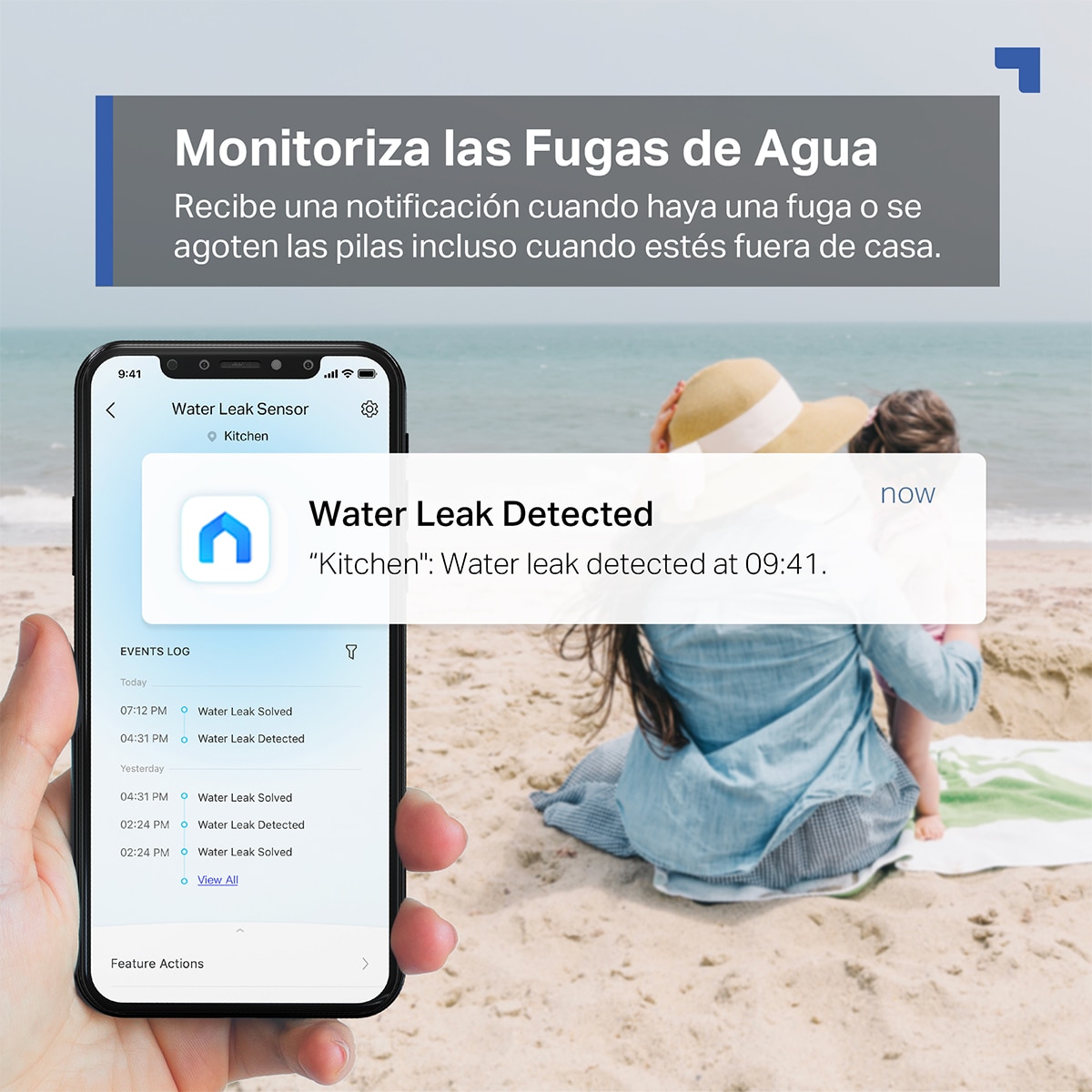 Sensor de Fugas de Agua Inteligente Tapo T300, Alerta de Goteo y Fuga, IP67, Alarma de hasta 90dB Blanco-7
