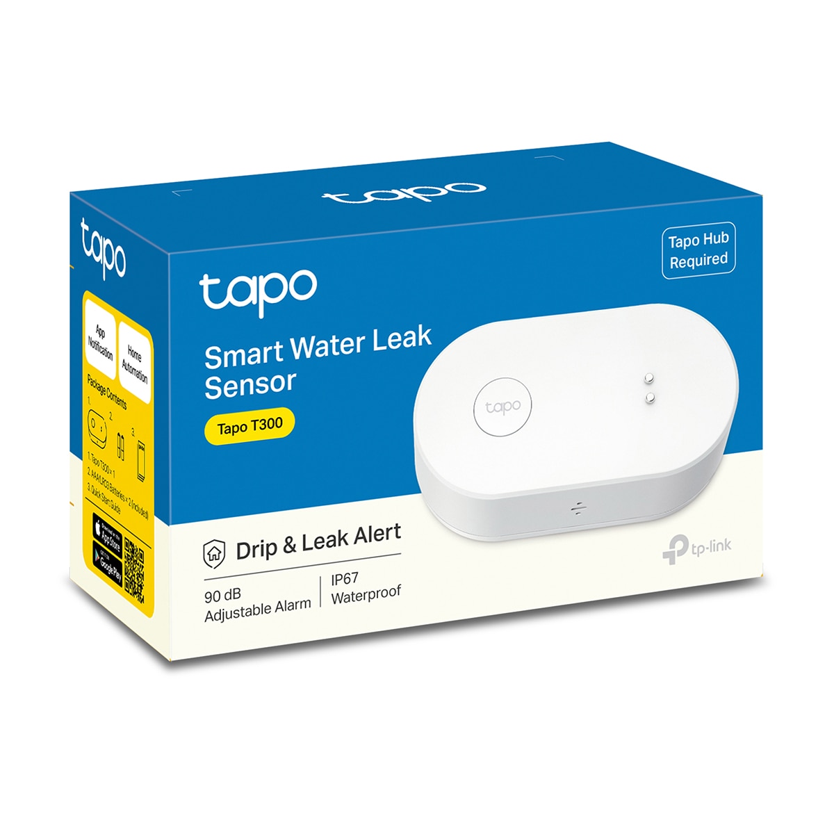 Sensor de Fugas de Agua Inteligente Tapo T300, Alerta de Goteo y Fuga, IP67, Alarma de hasta 90dB Blanco-9