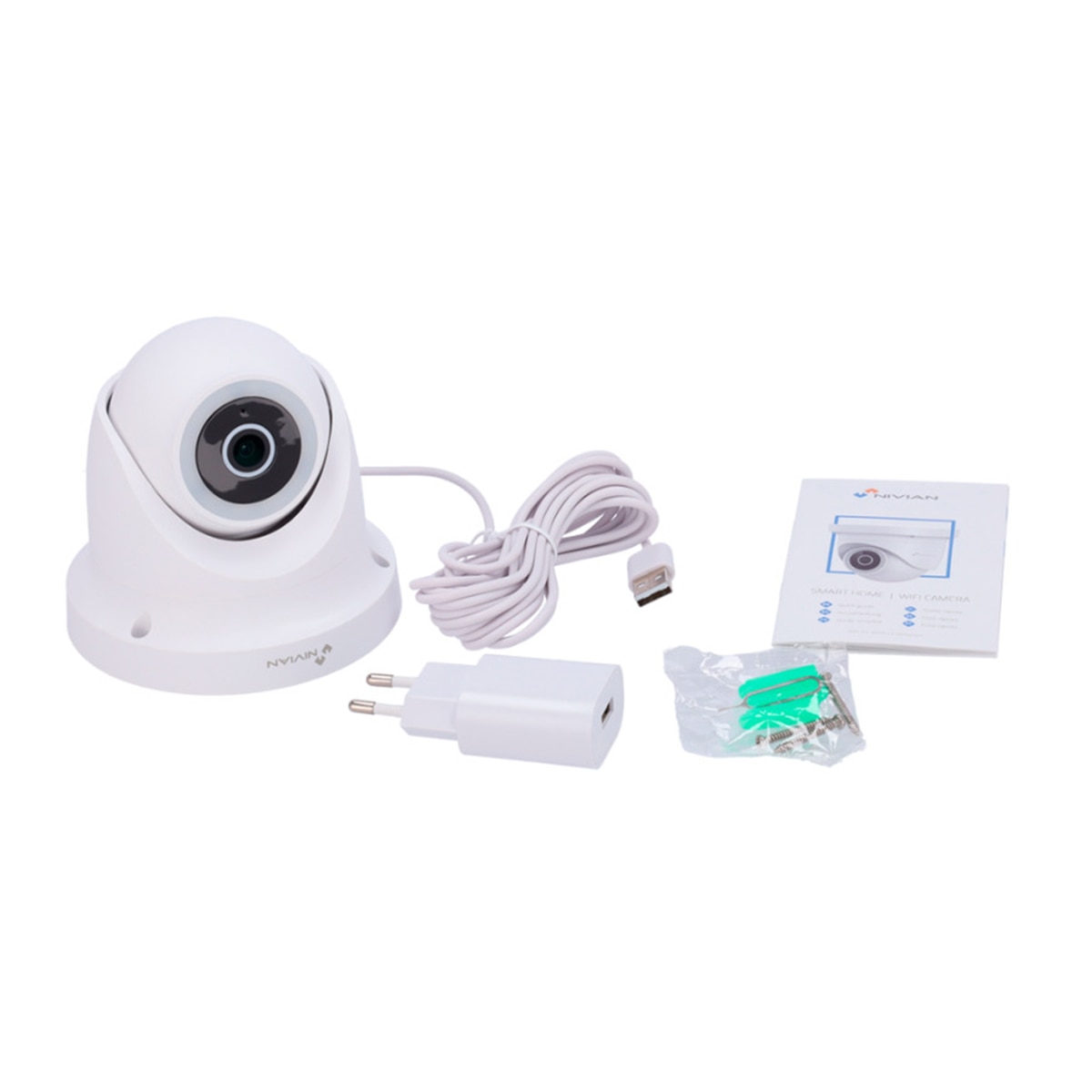 Cámara de seguridad motorizada Nivian, 2K Blanco-3