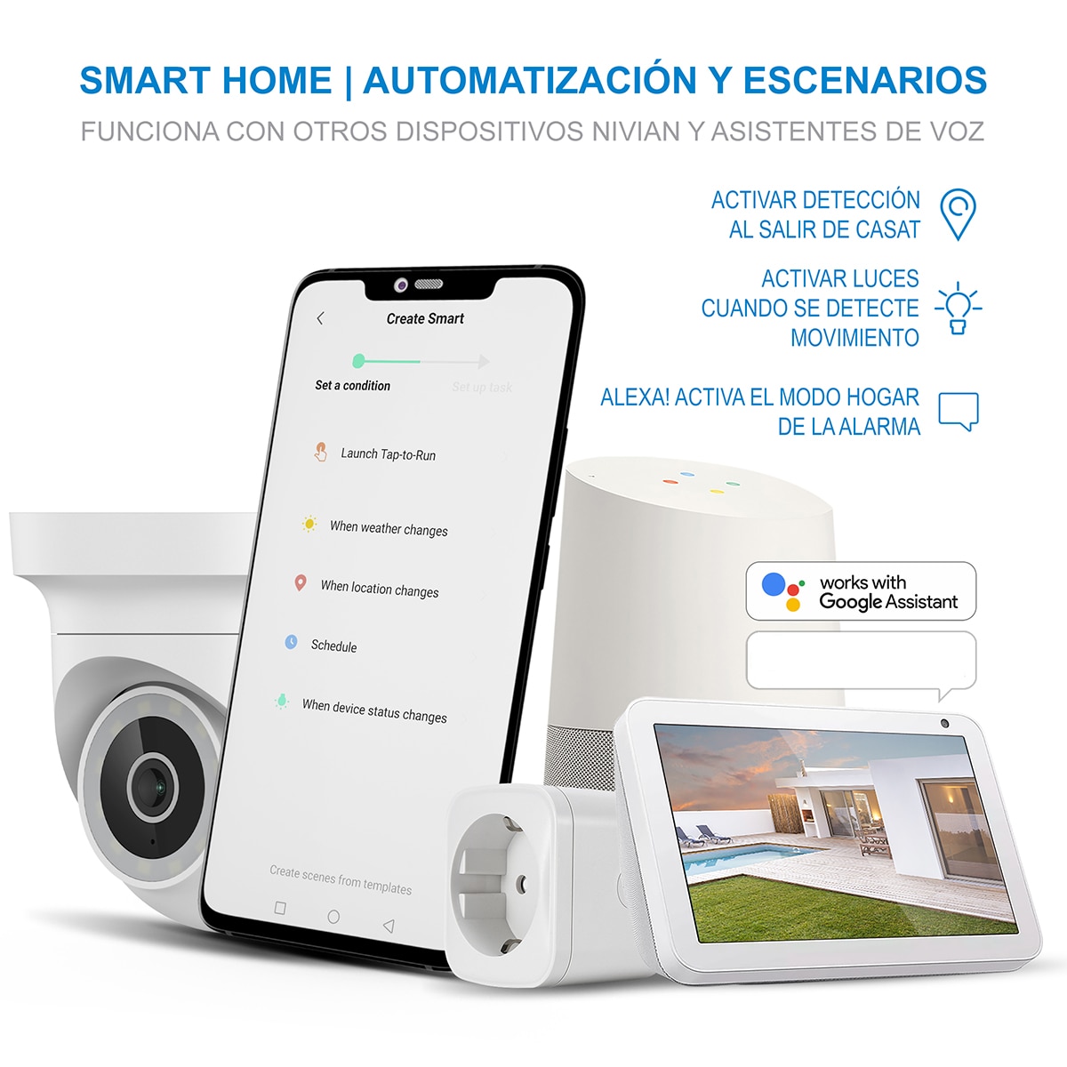Cámara de seguridad motorizada Nivian, 2K - Blanco Blanco-9