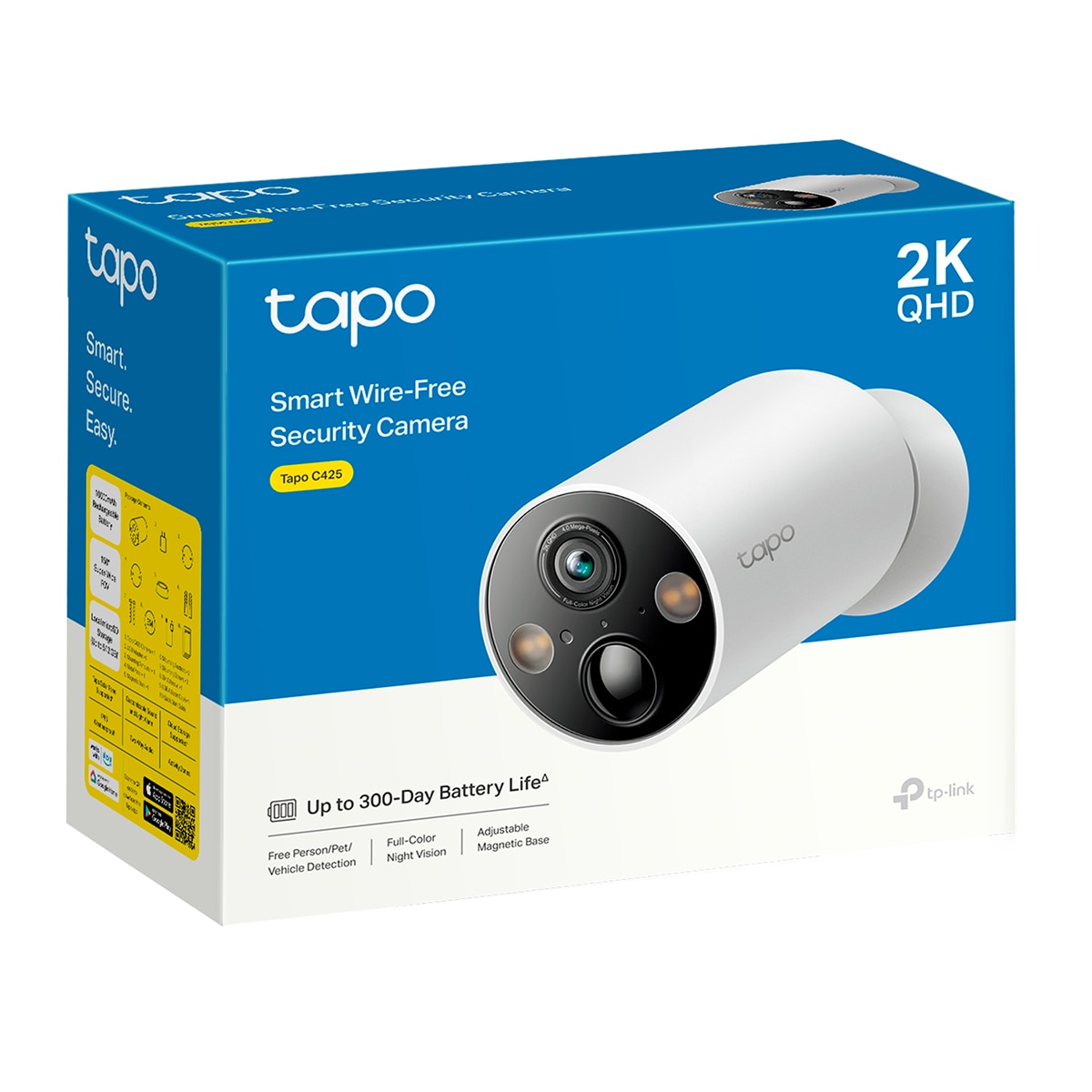 Cámara de Vigilancia IP Tapo C425, para Exterior, con Batería Recargable, Resolución 2K QHD y Detección IA Avanzada, IP66 Blanco-9
