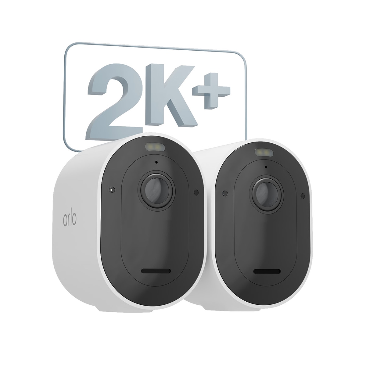 Kit de dos Cámaras de vigilancia exterior Arlo Pro 5, vídeo 2K+ con HDR, Wi-Fi de doble banda Blanco / Negro-2