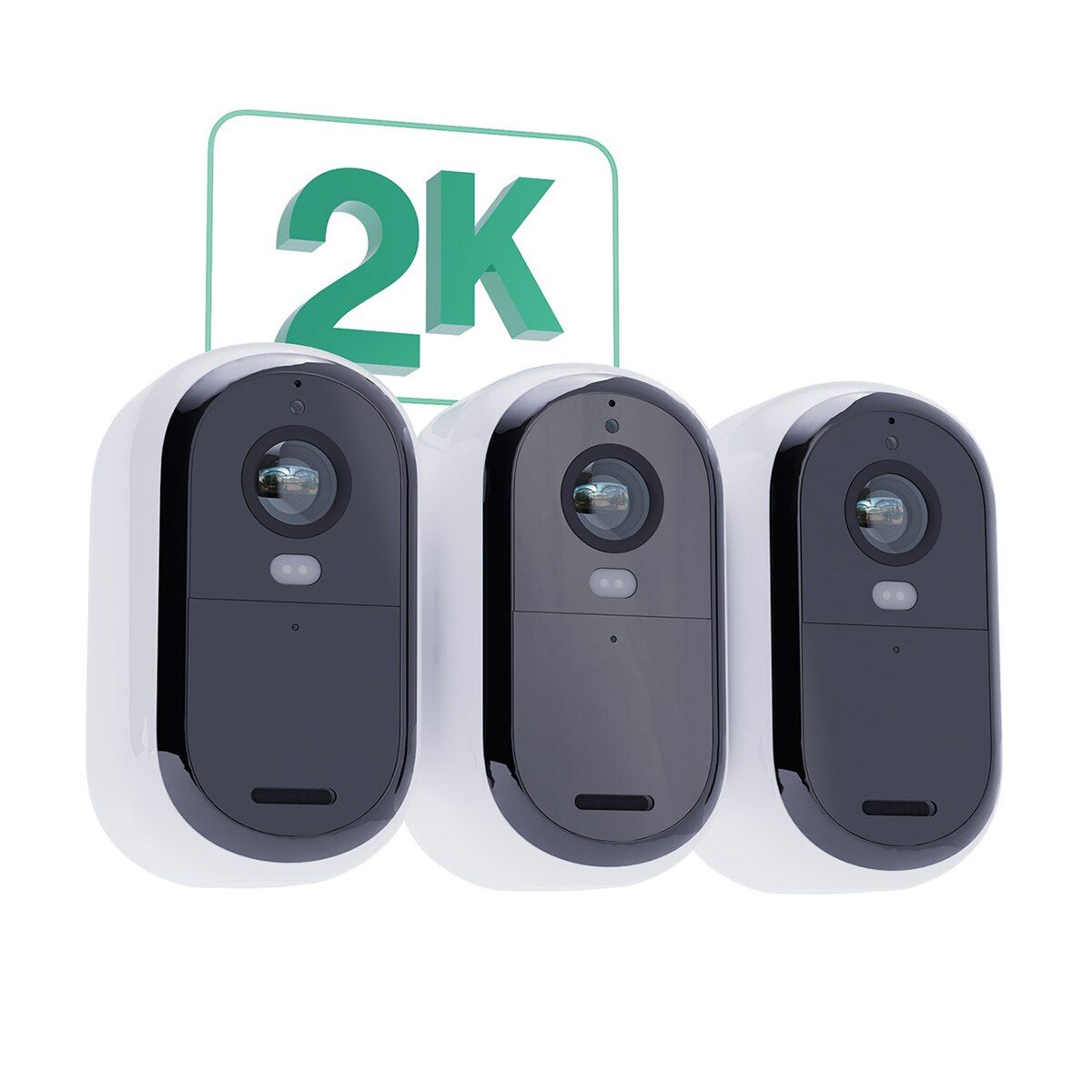 Kit de tres Cámaras de vigilancia exterior Arlo Essential 2K, Wi-Fi Blanco / Negro-2