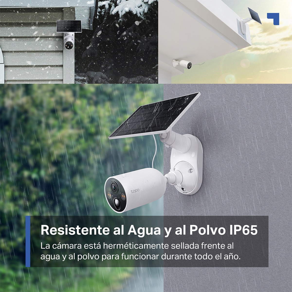 Cámara de vigilancia para exterior con Panel Solar y Batería Recargable Tapo C425 Kit 7