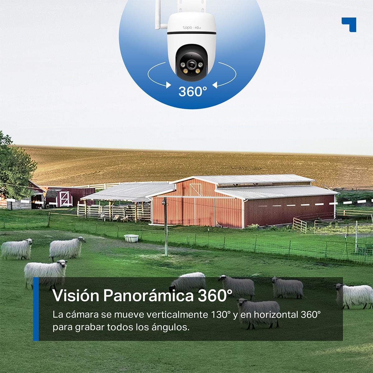 Cámara de vigilancia 4G Tapo TC40GW, Exterior, Rotación 360º, 1080p 4
