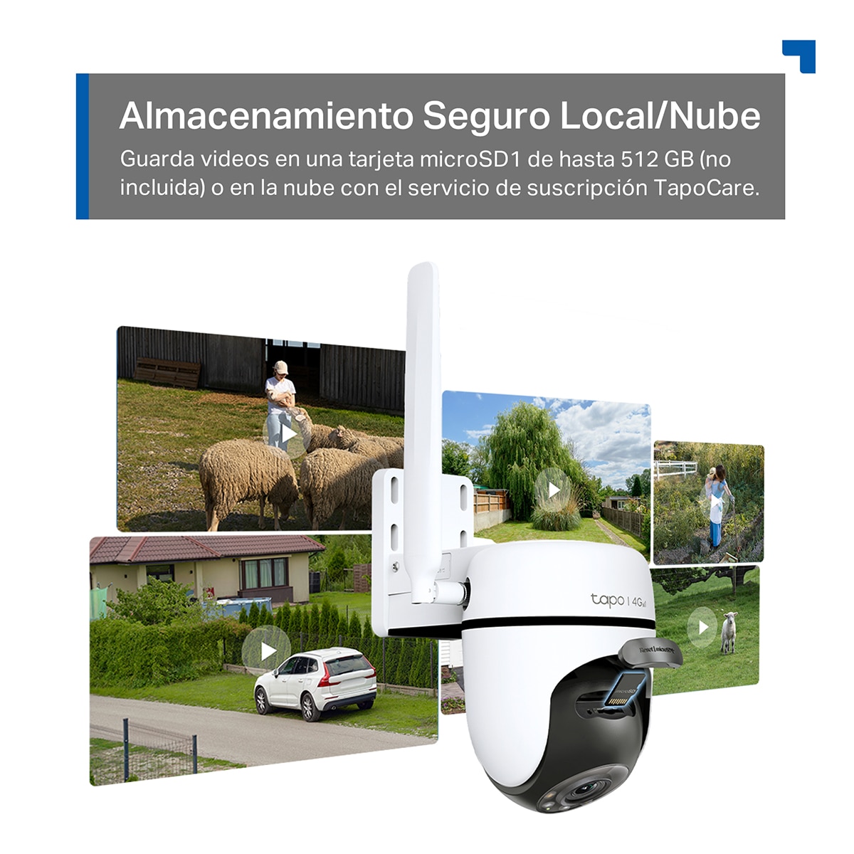 Cámara de vigilancia 4G Tapo TC40GW, Exterior, Rotación 360º, 1080p 8