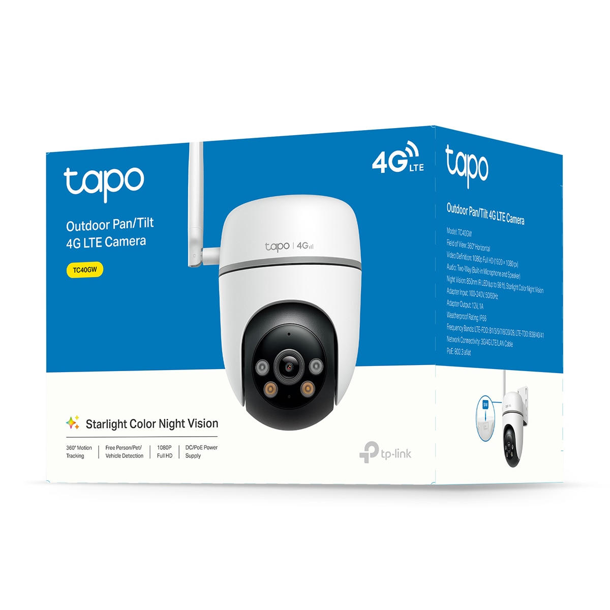 Cámara de vigilancia 4G Tapo TC40GW, Exterior, Rotación 360º, 1080p 9