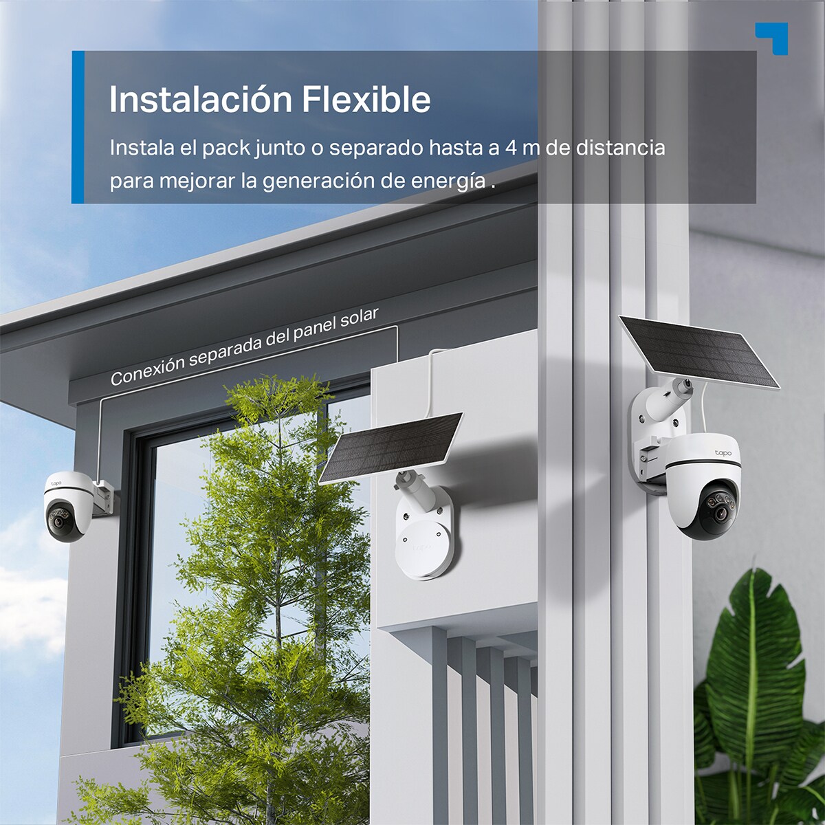 Cámara de vigilancia para exterior 360º con Panel Solar y Batería Tapo TC90 Kit 4
