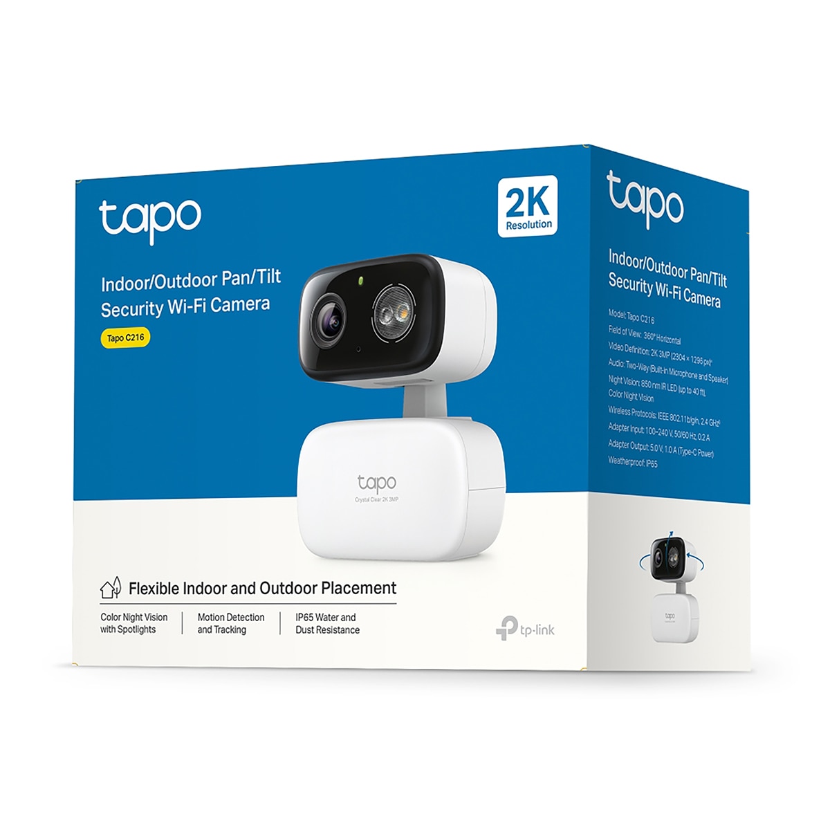 Cámara de vigilancia 360º Tapo C216, para Interior o Exterior 13