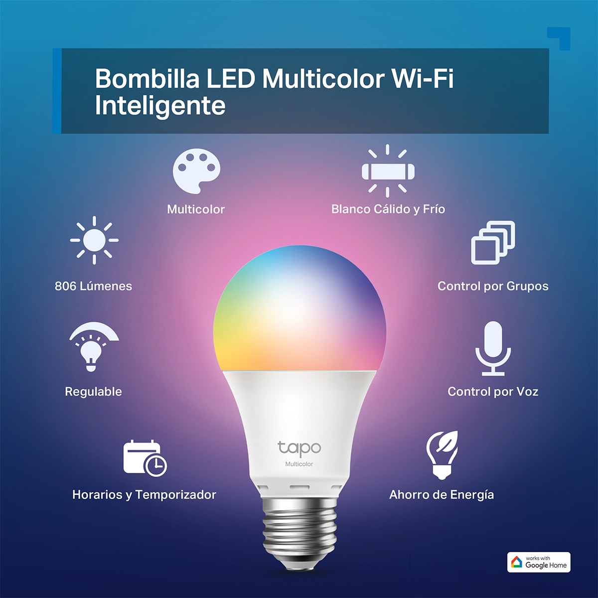 Lâmpada LED Inteligente Tapo Multicolorida TL13E 2