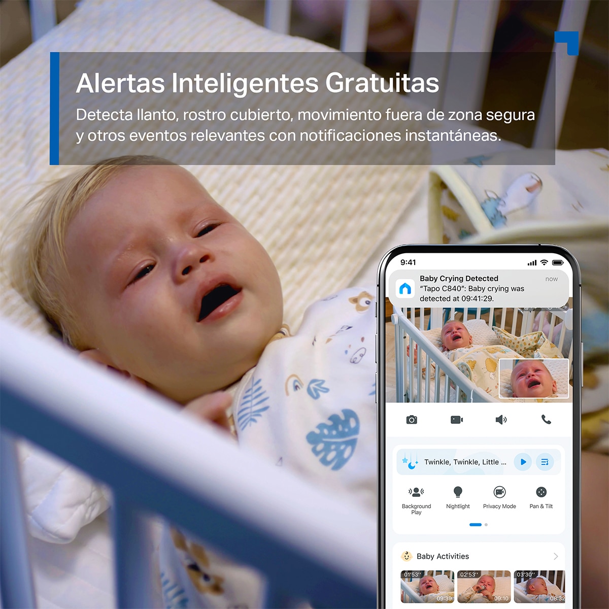 Cámara de vigilancia para Bebé Tapo C840, 360º 6